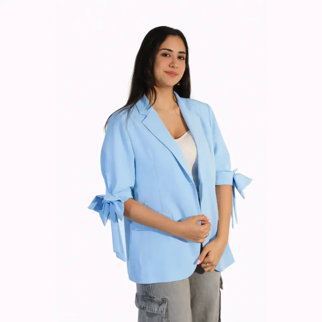 Blazer with Buterflies sleeves Sky Blu 