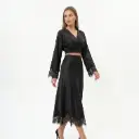 Set skirt&Top Satin with lace Black 