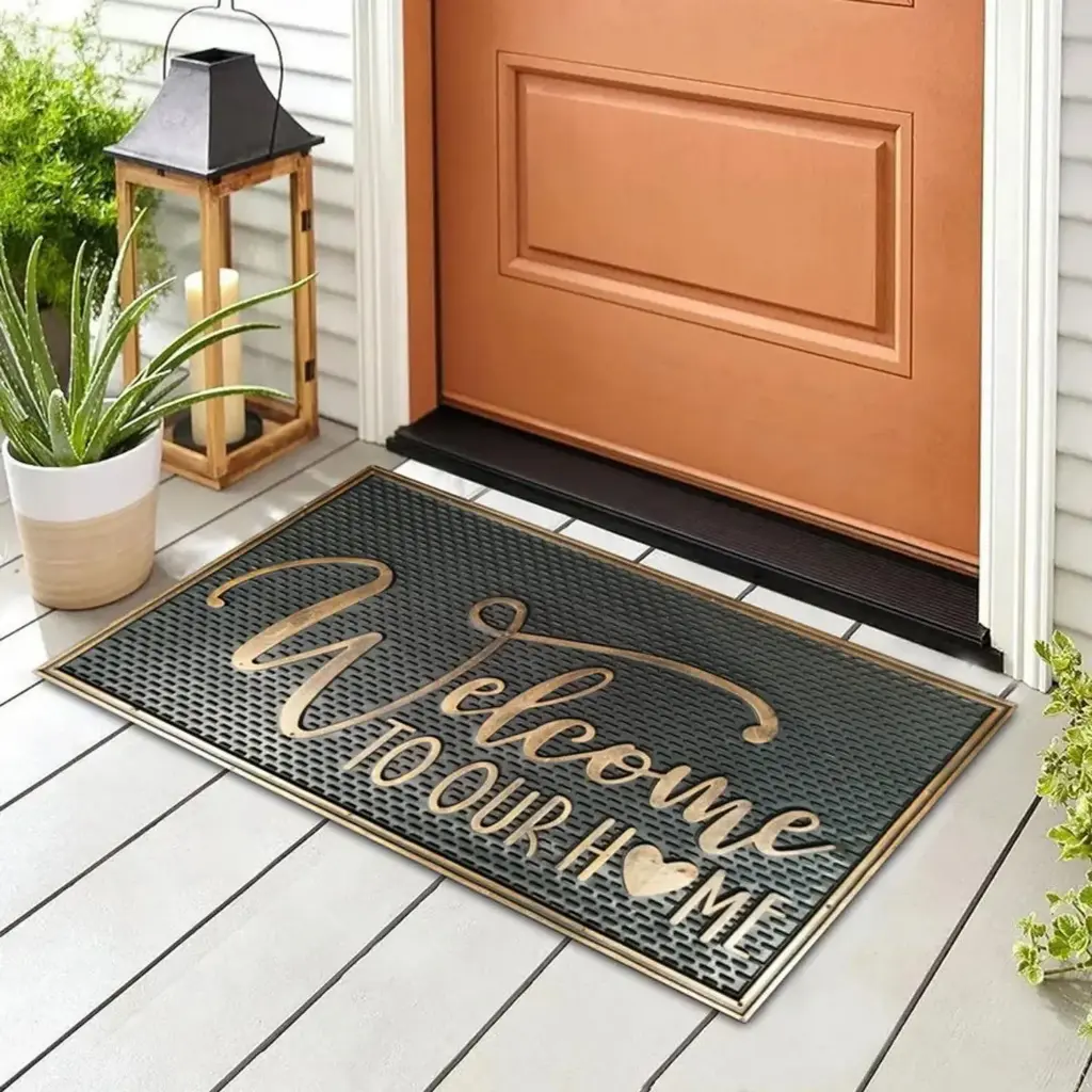 360 HOME FLOOR MAT WELCOME SCRIPT TYPOGRAPHY Entry INDIAN
