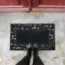 360 HOME FLOOR MAT FLORAL VINE BORDER RUBBER INDIAN