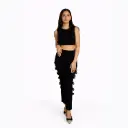 360 COTTON SET OF TOP SLEEVLESS AND PANT WITH NODE BLACK 