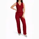 360 COTTON SET OF GILET  AND PANT BURGUANDY 