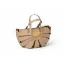 360 COTTON BAG FAN SHAPED DESIGN RED DUAL TOP HANDLES 