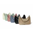 360 COTTON BAG SMALL SHOULDER SOFT CURVED GREEN GEOMETRIC PATTERN