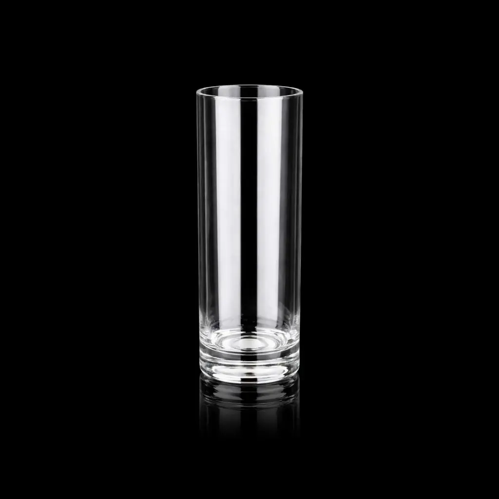 360 HOME POLYCARBONATE HIGHBALL GLASS CYLINDRICAL SHAPE THICK BASE 6.7*16CM(450ML)