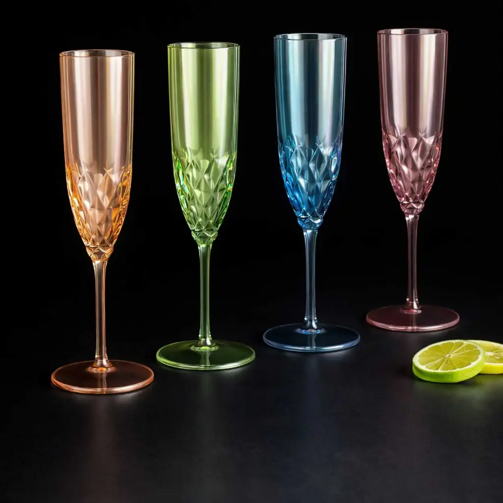 360 HOME POLYCARBONATE TALL, NARROW FLUTE SHAPE COLORED 8.7X17(230ML) / 37X36X54