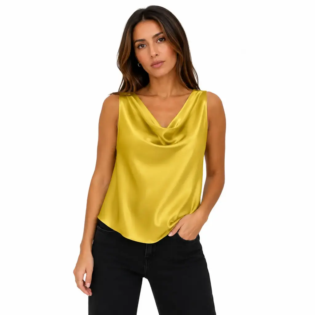 360 COTTON TOP SATIN SLEEVLESS THIN MUSTARD