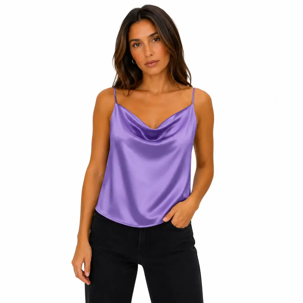 360 COTTON TOP SATIN SLEEVLESS THIN LILAS