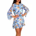 360 COTTON LONG SLEEVE DRESS SHEET FLOWER PATTERN SKY BLUE  