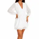 360 COTTON VNECK SHORT DRESS WHITE