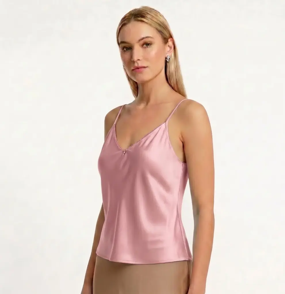 360 COTTON BASIC SLEEVLESS SATIN TOP 