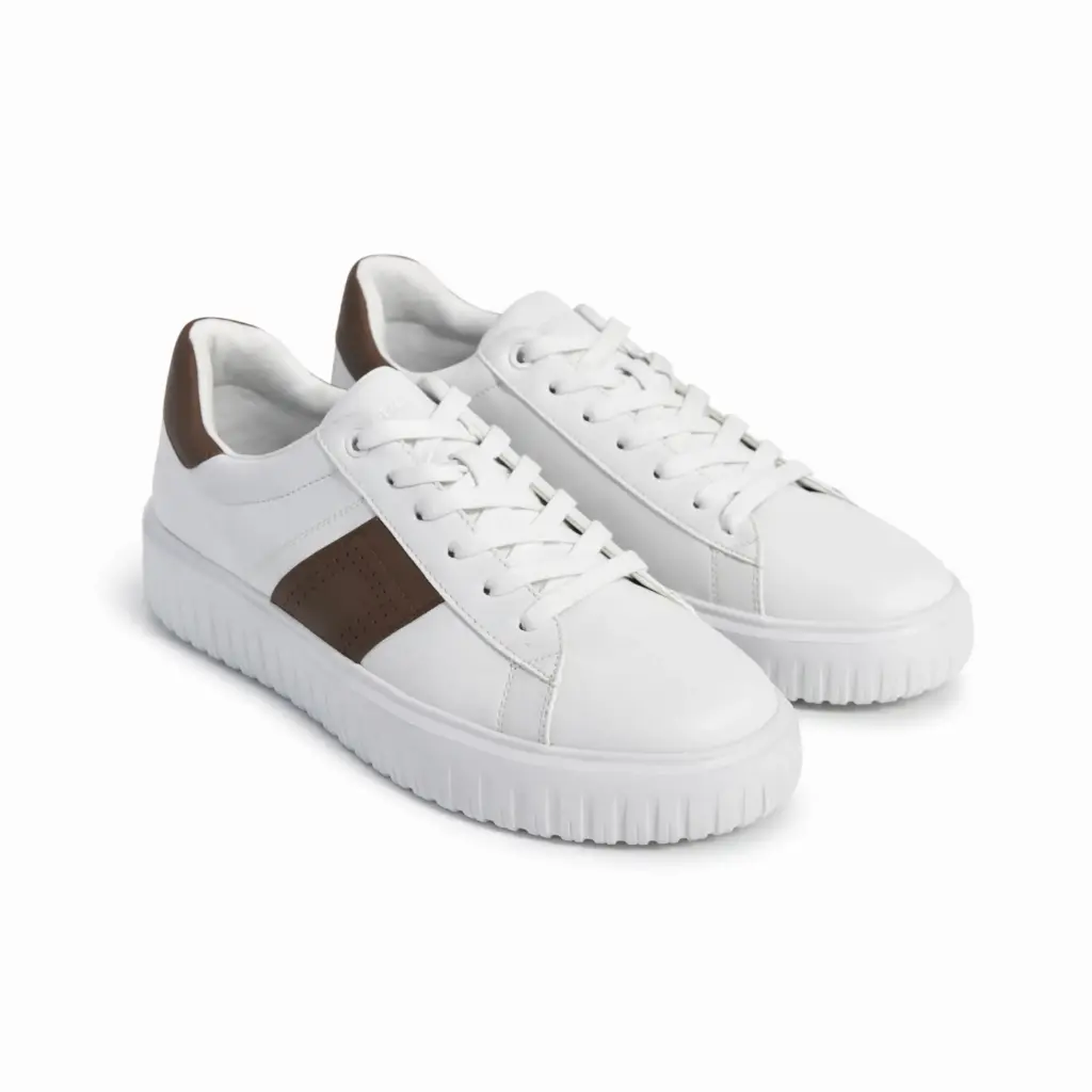  360 COTTON SNEAKERS LEATHER WHITE/GREIGE 43