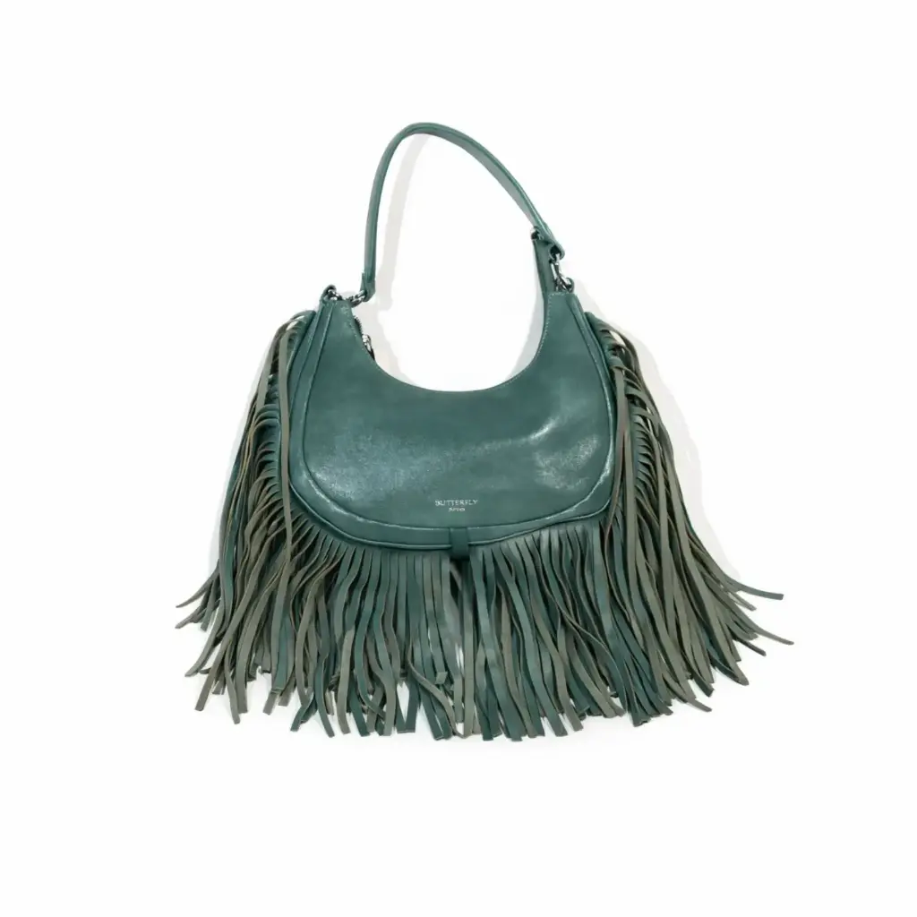 360 COTTON WOMEN BOHO BAG SOFT FAUX LEATHER FRINGES ITALY