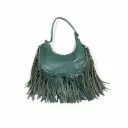 360 COTTON WOMEN BOHO BAG SOFT FAUX LEATHER FRINGES ITALY