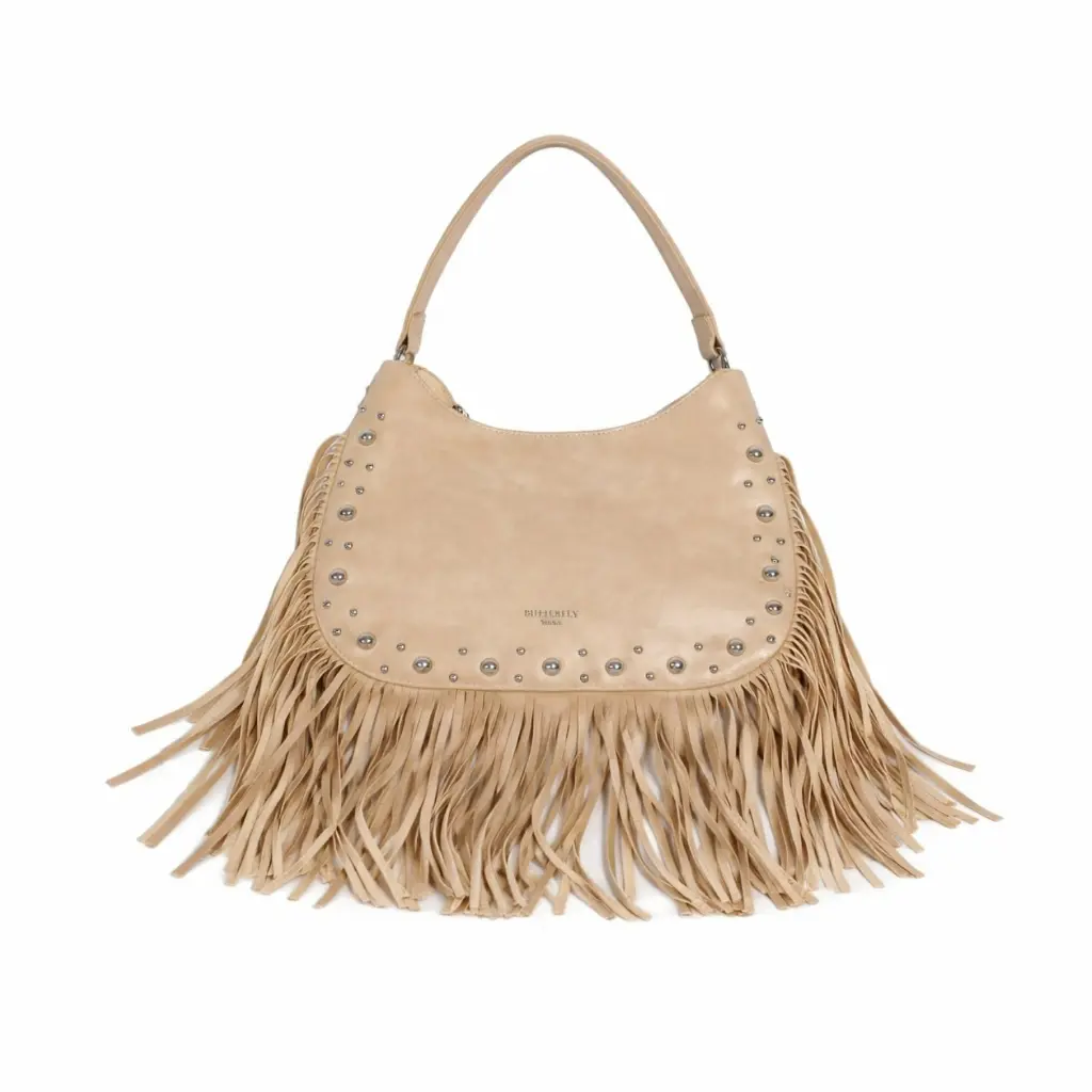 360 COTTON WOMEN FRINGE STUD SHOULDER BAG ITALY