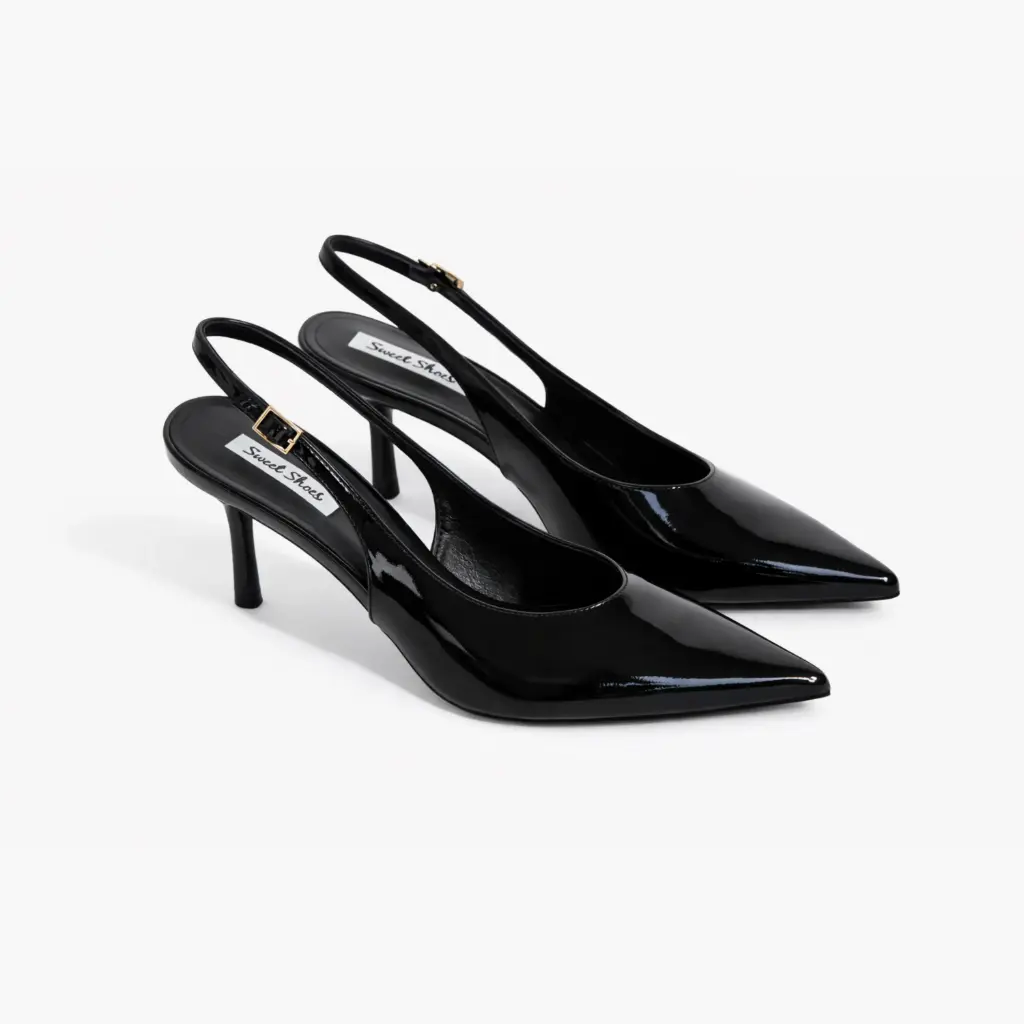 360 COTTON HEELS, 5CM,LAMINATED, BLACK 39