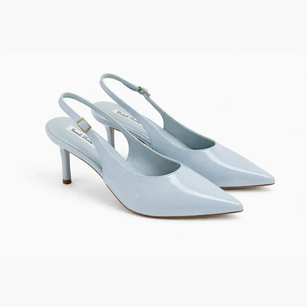 360 COTTON HEELS, 5CM,LAMINATED, SKY BLUE  36