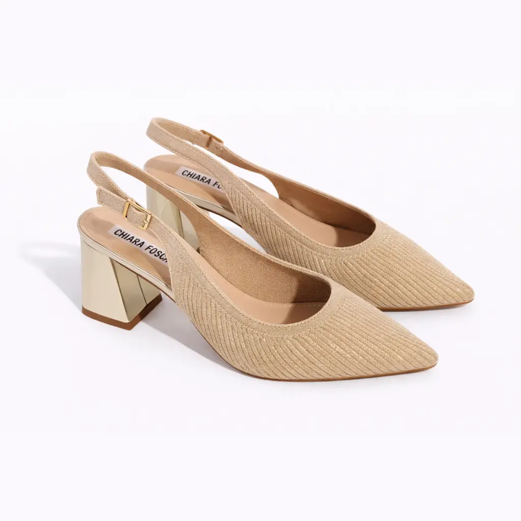 360 COTTON LOW CLOTH STRIPED HEELS BEIGE 38