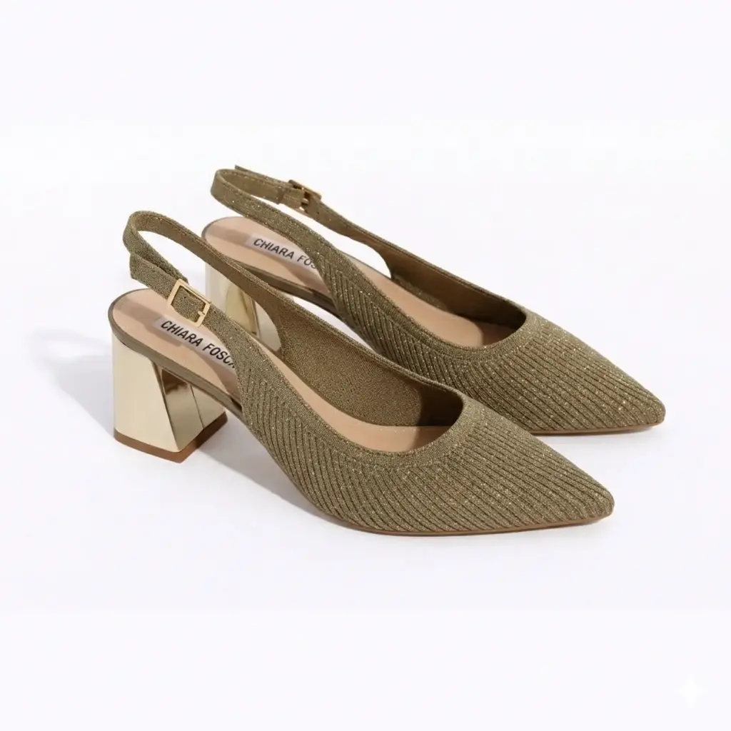 360 COTTON LOW CLOTH STRIPED HEELS GOLD 37