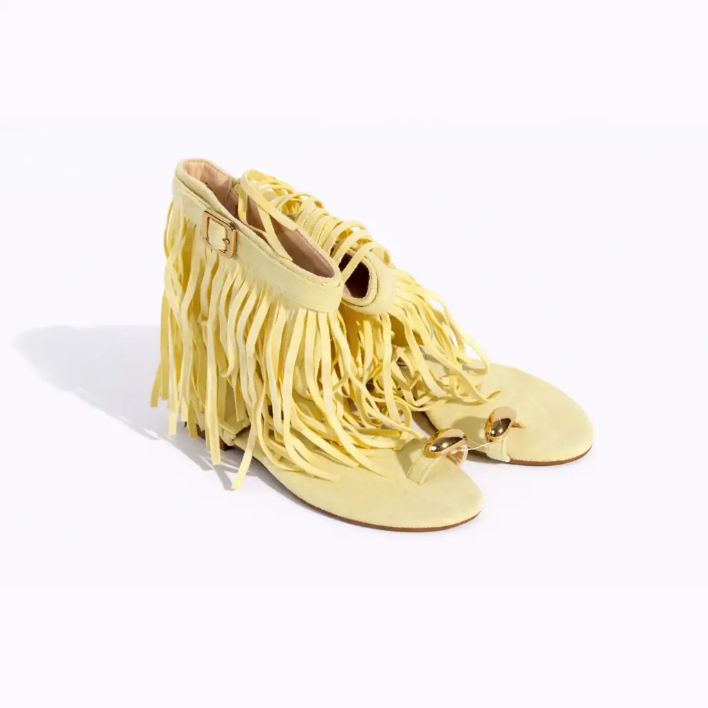 360 COTTON SANDALS WITH FINGES DAIM YELLOW 37