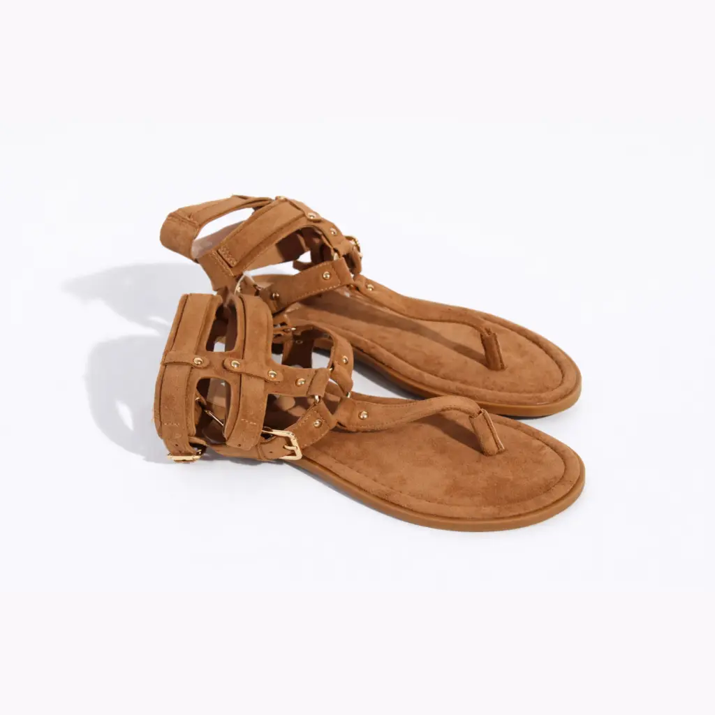 360 COTTON ROMAN SANDALS DAIM CAMEL 39