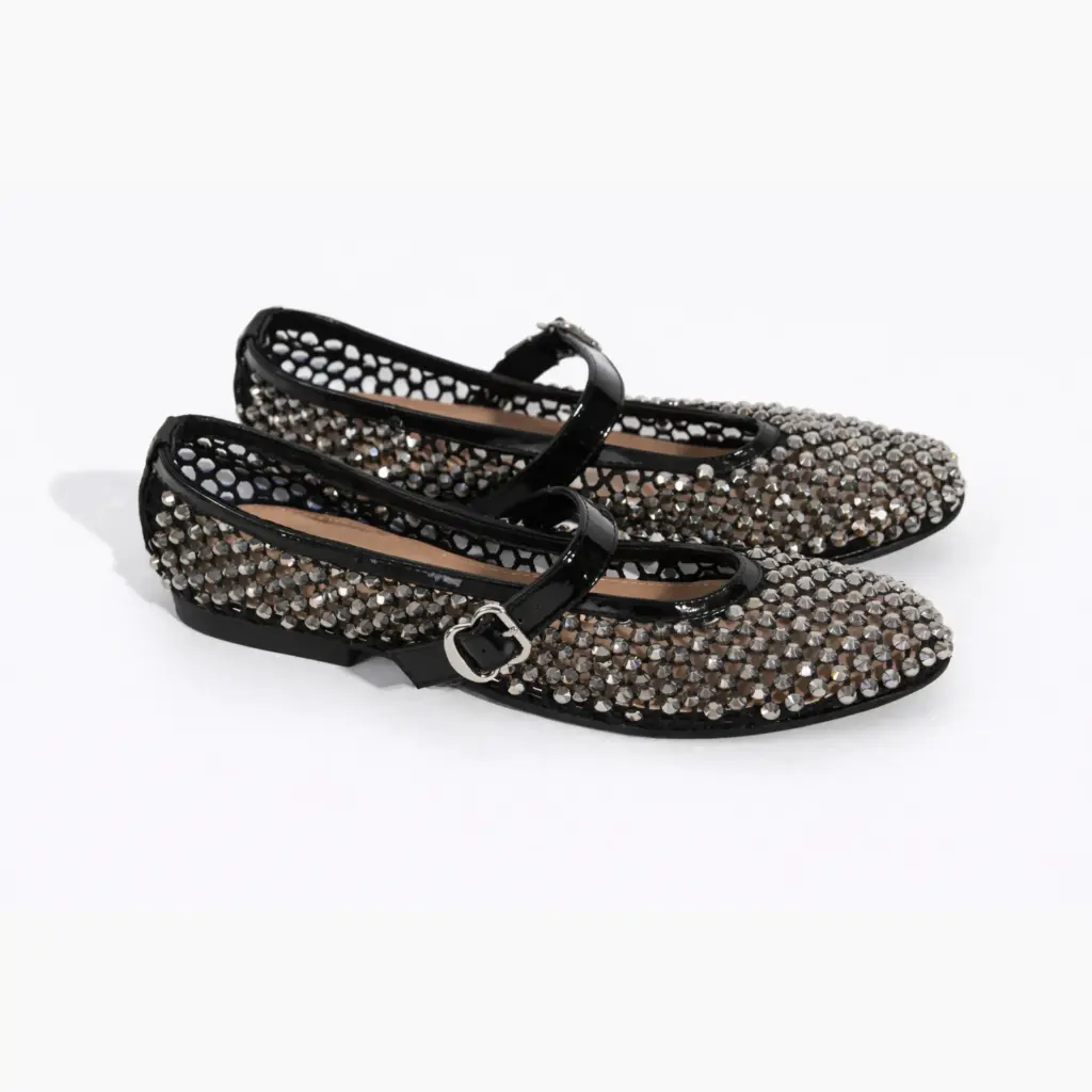360 COTTON ROUND FLAT WITH STRASS WITH BUCCLE BLACK  39