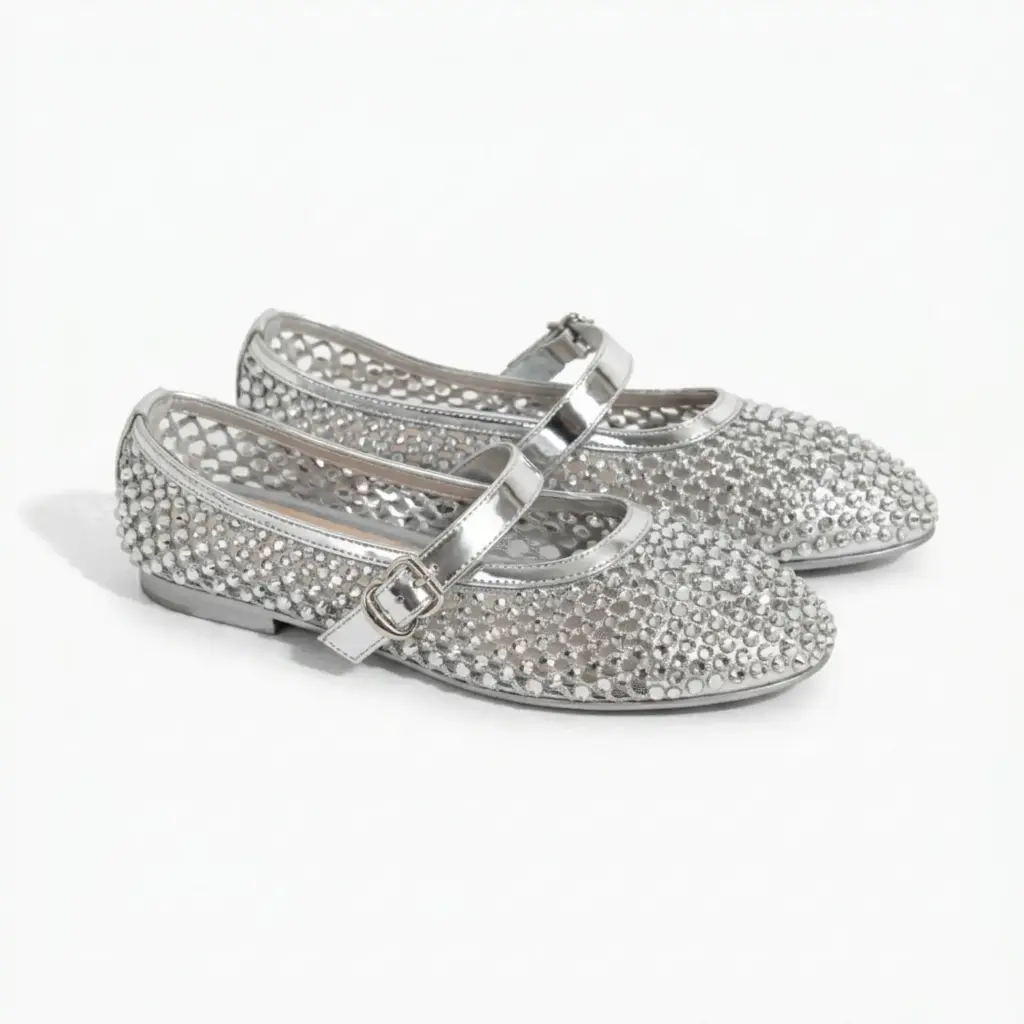 360 COTTON ROUND FLAT WITH STRASS WITH BUCCLE SILVER 39