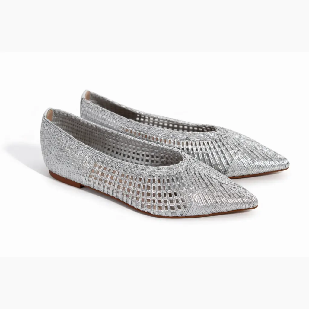 360 COTTON POINTED FLAT LEATHER STRIP SILVER 38