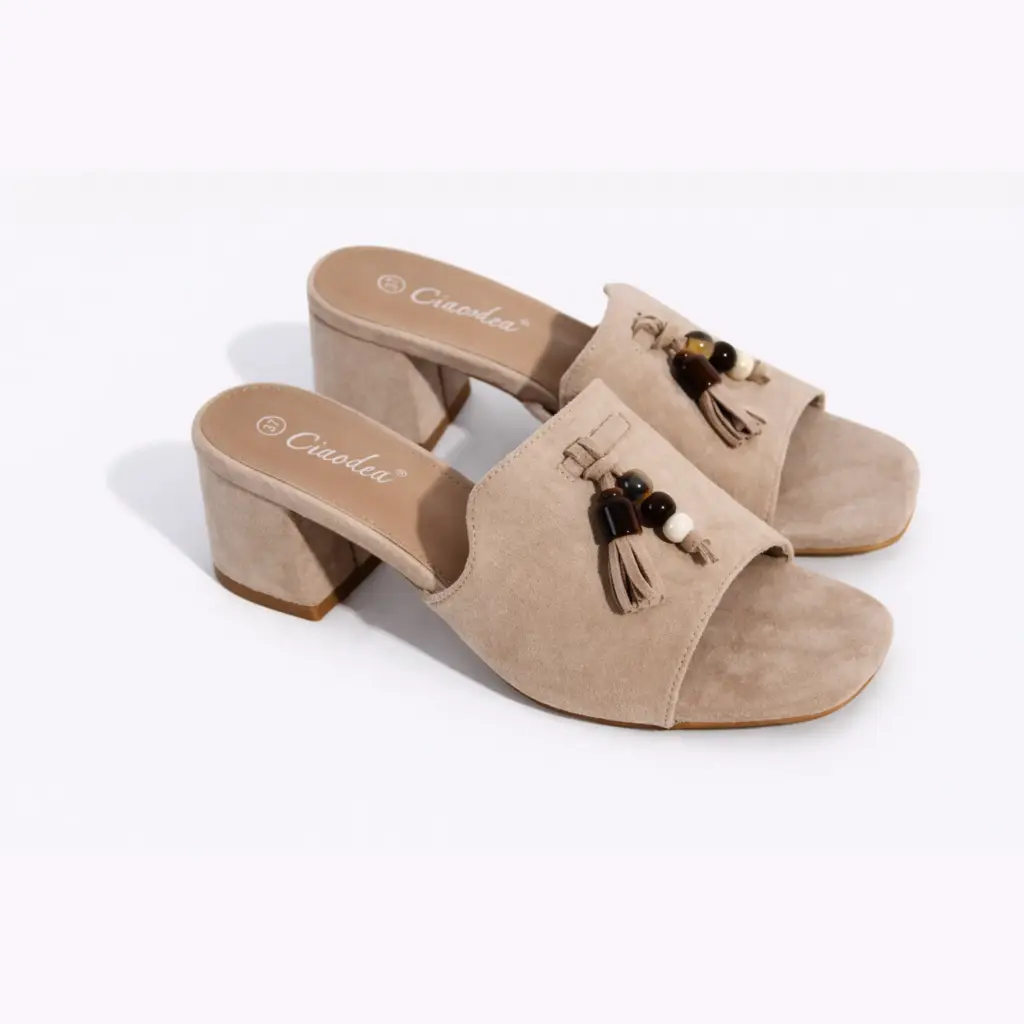 360 COTTON DAIM MULES BEIGE 38