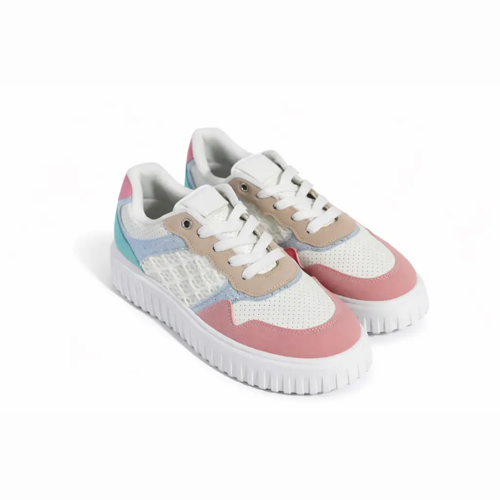 360 COTTON SNEAKER LEATHER PINK/BLUE 39