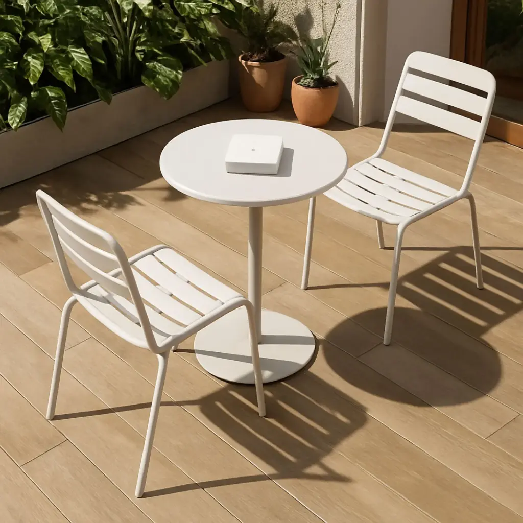 360 HOME OUTDOOR 3 PCS BISTRO SET WITH 2 CHAIRS  AND A ROUND TABLE BEIGE