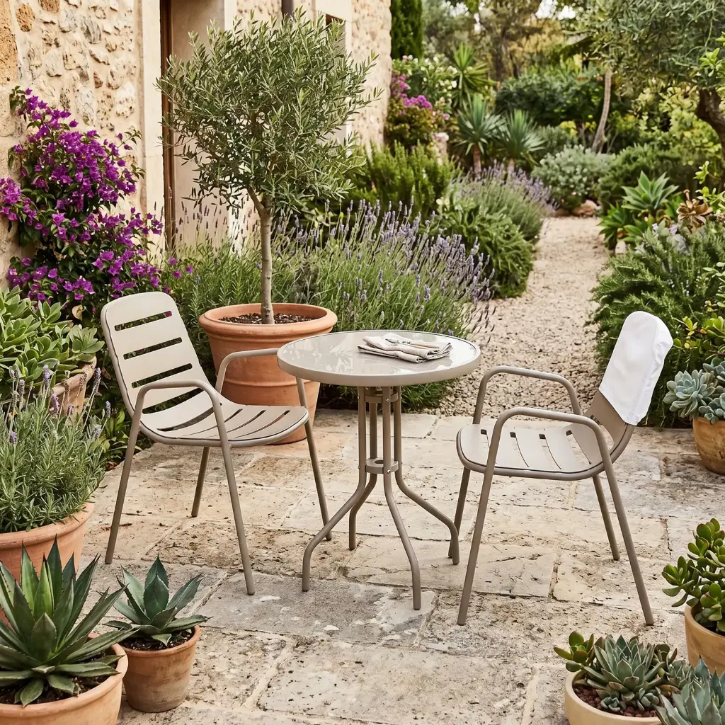 360 HOME OUTDOOR 3 PCS BISTRO SET WITH 2 CHAIRS  AND A ROUND TABLE BEIGE