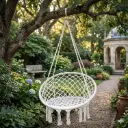 360 HOME OUTDOOR HANGING BASKET SWING CHAIR NORDIC STYLE WITH HAMMOCK ROPE 80*60