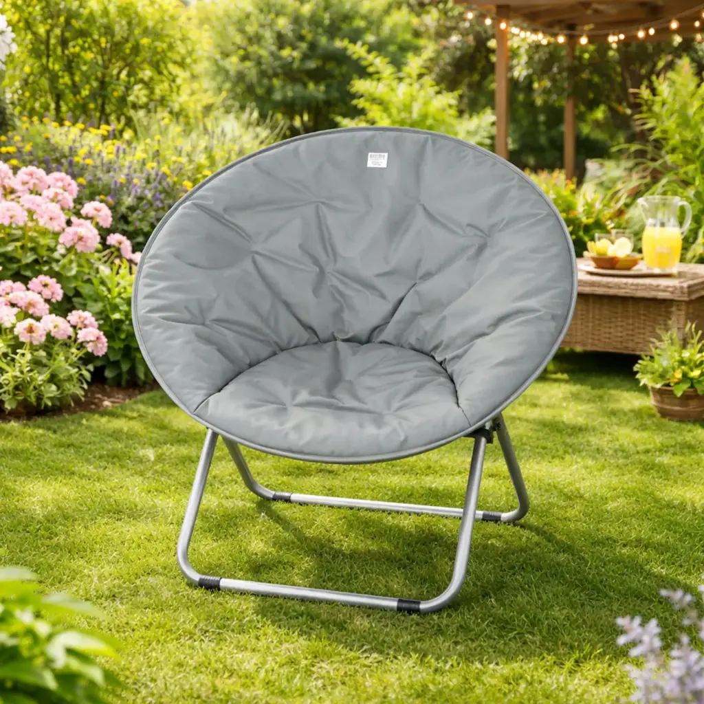 360 HOME OUTDOOR FOLDABLE SAUCER MOON CHAIR 80*80*78 GRAY
