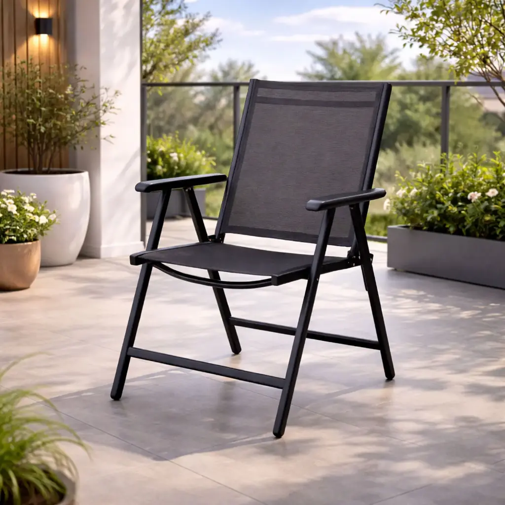 360 HOME OUTDOOR FOLDING DINING ARMCHAIR 48*46*98 BLACK