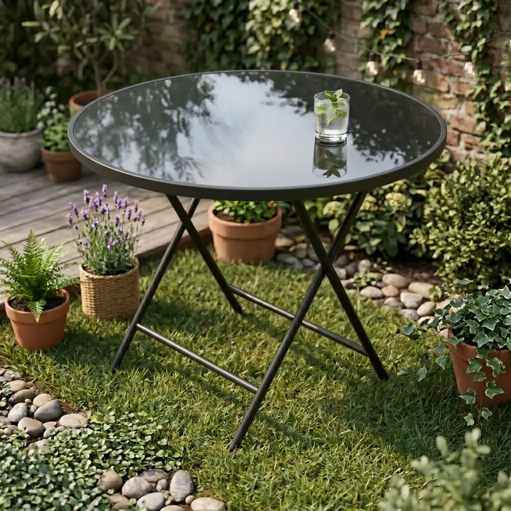  360 HOME OUTDOOR FOLDING DINING SQUARE TABLE 130*130 BLACK