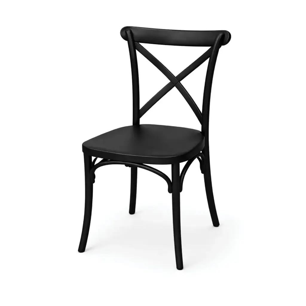 360 HOME CHAIR X-BACK POLYPROPILENE 54.6*48.8*90.5*46 BLACK