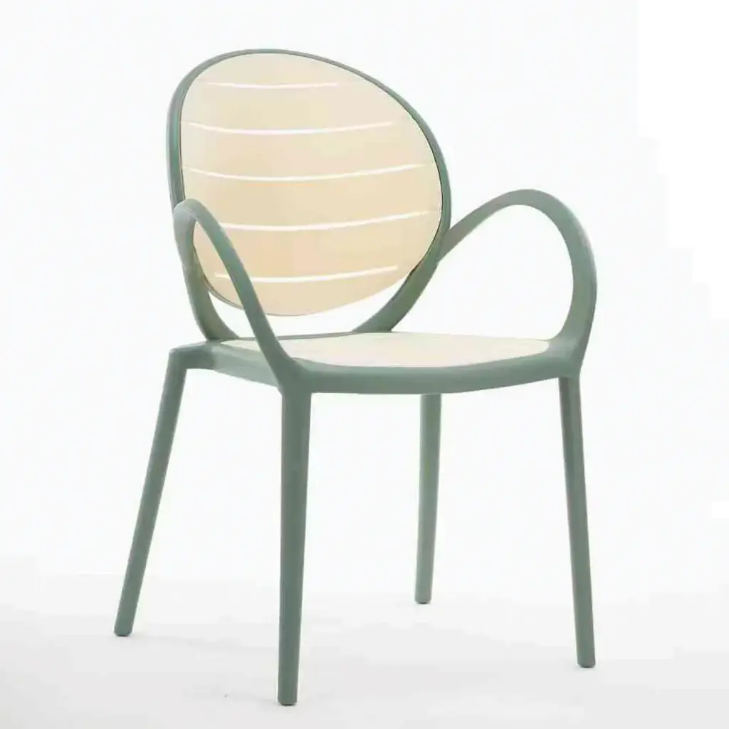 360 HOME VERSATILE PLASTIC DINING CHAIR INDOOR/OUTDOOR 55*45*86 GREEN+WHITE