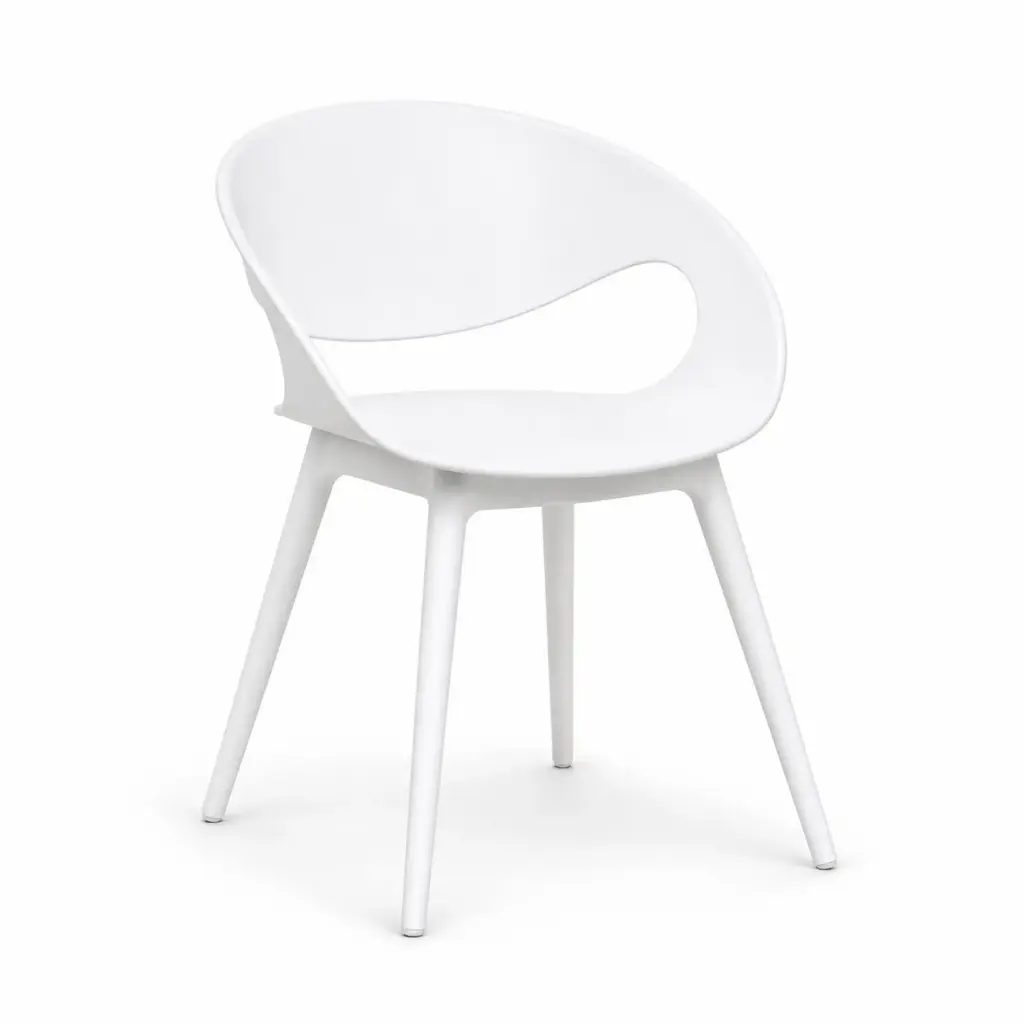 360 HOME NORDIC TEMU DINING CHAIR OPEN CURVED BACKREST 53*39*76 WHITE