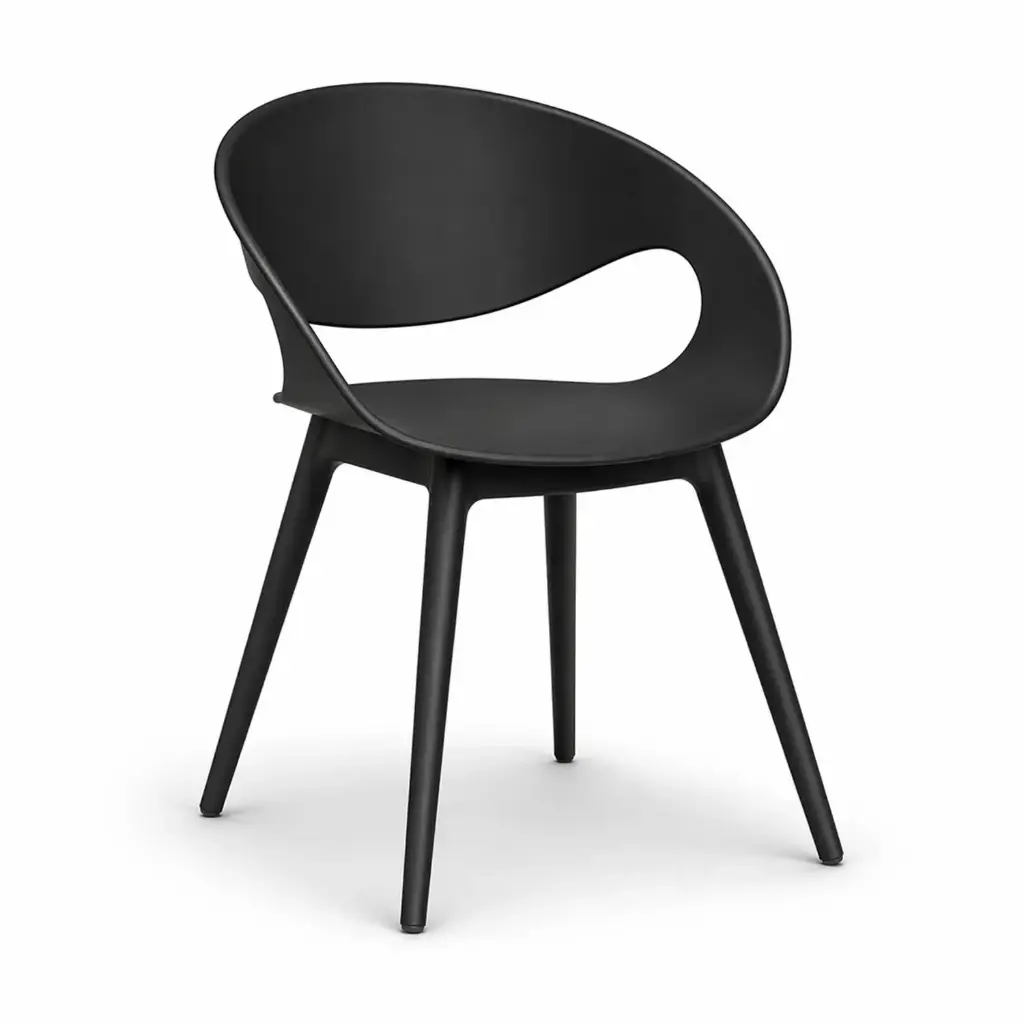 360 HOME NORDIC TEMU DINING CHAIR OPEN CURVED BACKREST 53*39*76 BLACK