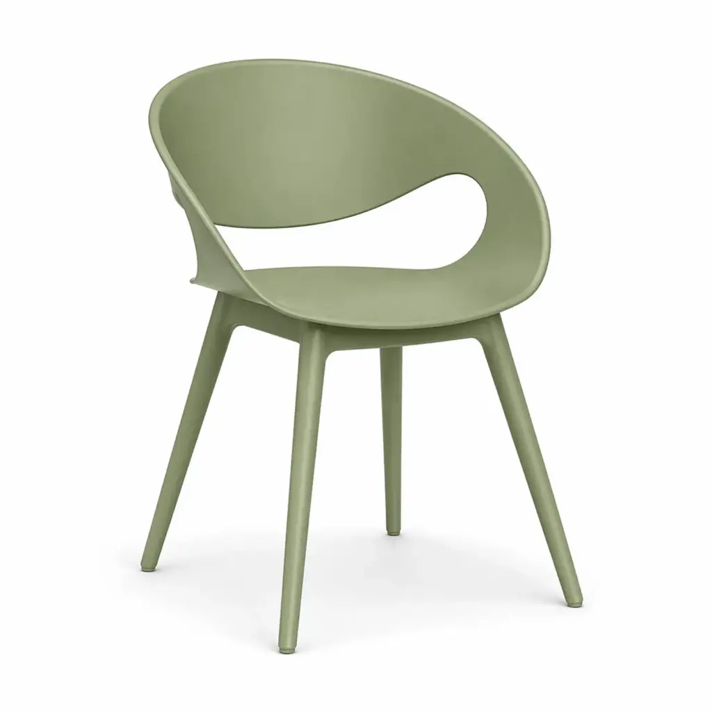 360 HOME NORDIC TEMU DINING CHAIR OPEN CURVED BACKREST 53*39*76 MATCHA