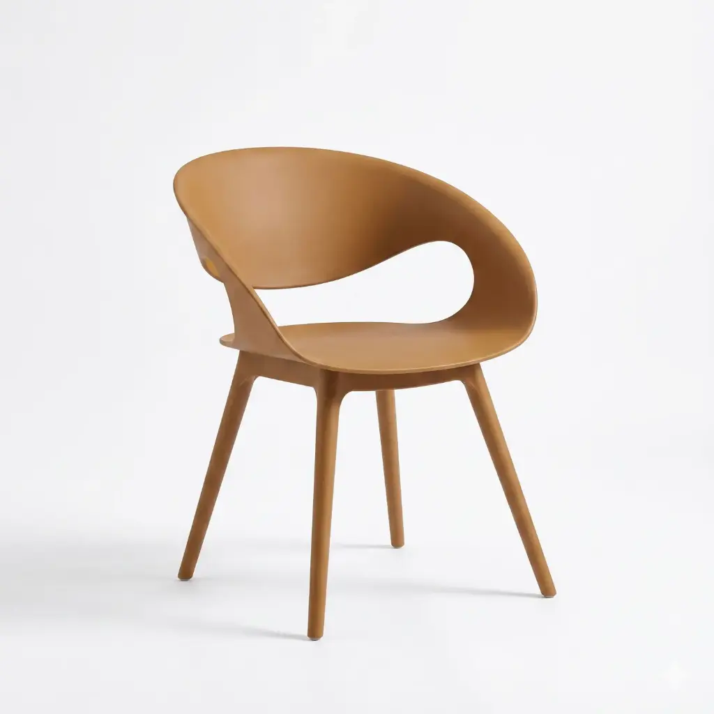 360 HOME NORDIC TEMU DINING CHAIR OPEN CURVED BACKREST 53*39*76 CAMEL