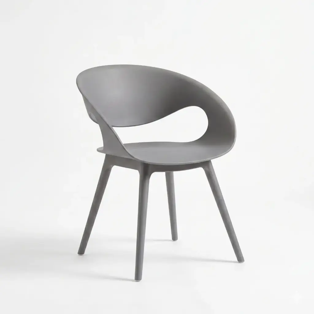 360 HOME NORDIC TEMU DINING CHAIR OPEN CURVED BACKREST 53*39*76 GREY