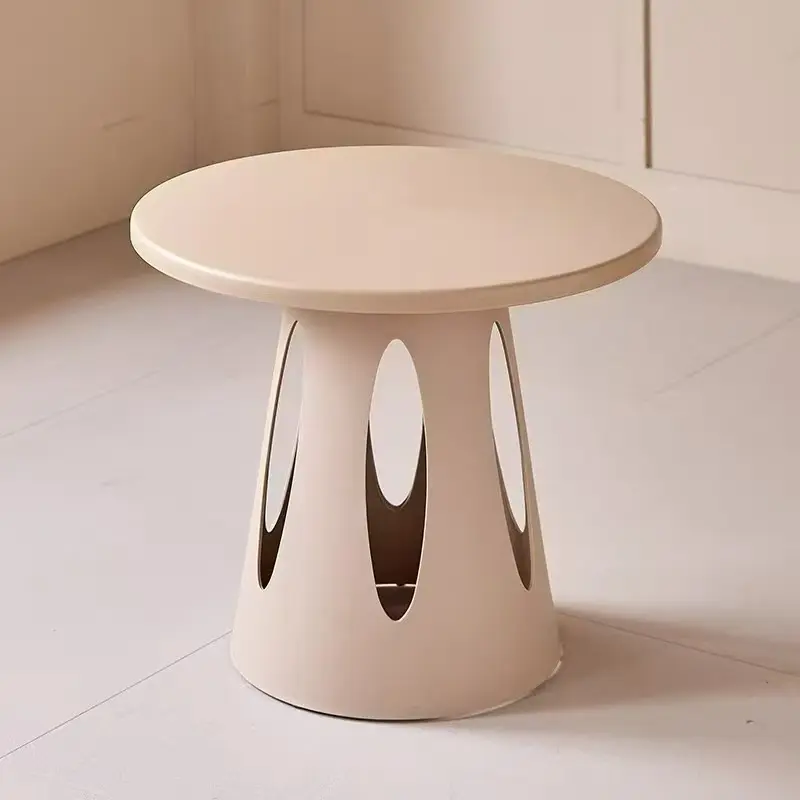 360 HOME MULTI-UTILITY SIDE ROUND TABLE CUT-OUT LEG SHAPE 55*55*49 LIGHT CAMEL