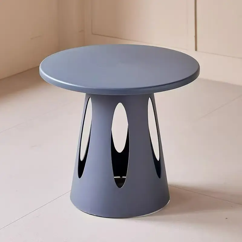 360 HOME MULTI-UTILITY SIDE ROUND TABLE CUT-OUT LEG SHAPE 55*55*49 GREY BLUE