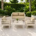 360 HOME OUTDOOR PATIO SET RUSTPROOF MATERIAL BACKREST ROPE DESIGN