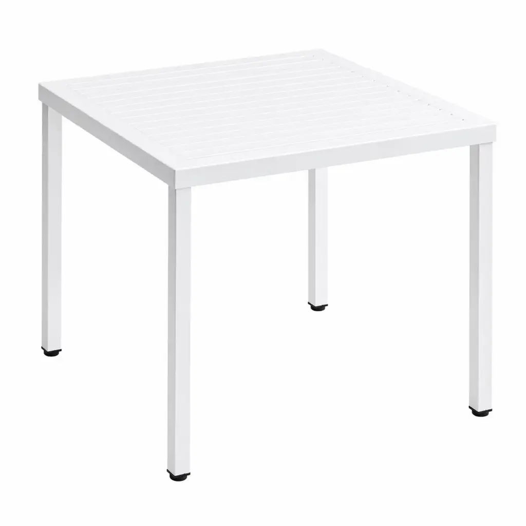 360 HOME TABLE POLYRESINE WHITE+STEEL FRAME INDOOR/OUTDOOR