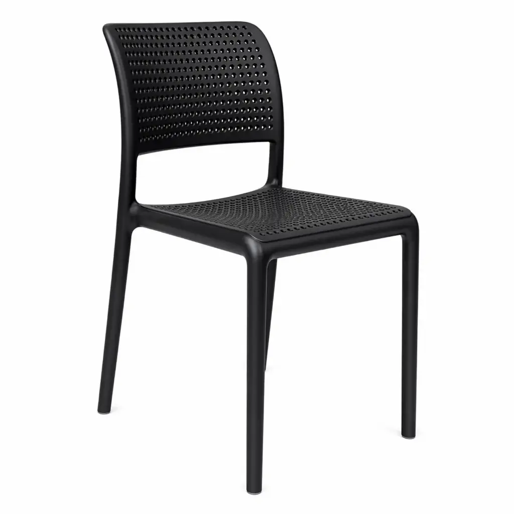 360 HOME STACKABLE DINING CHAIR POLYPROPILENE BLACK ARMLESS