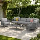 360 HOME ASPEN OUTDOOR SOFA SET 6SEATS+2TABLES GREY