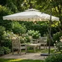 360 HOME OUTDOOR PARASOL WITH IRON STEEL POLE 250*250*270 BEIGE